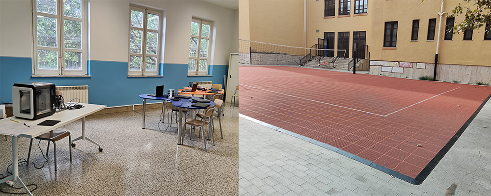 Aula stem 2^piano e campo di pallavolo