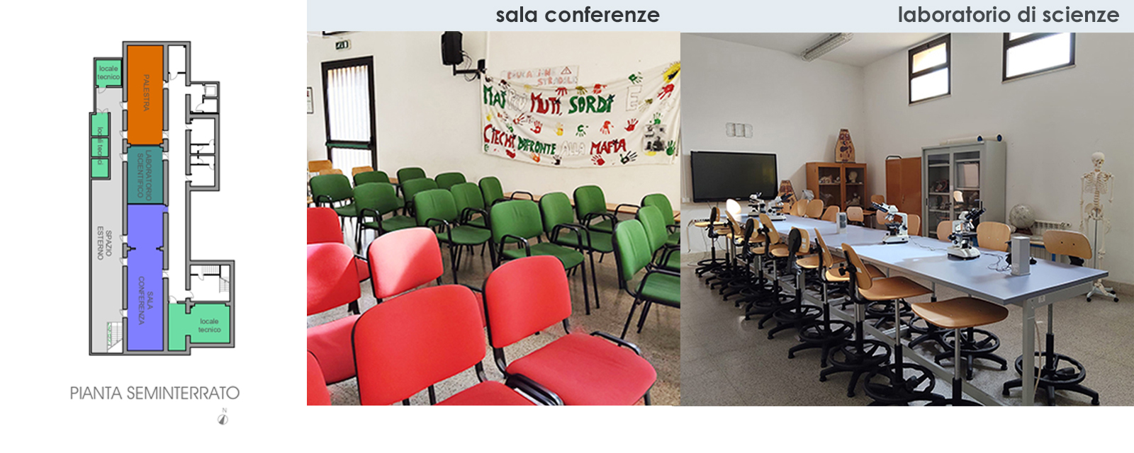 GLI AMBIENTI DELLA SCUOLA_PIANO SEMINTERRATO